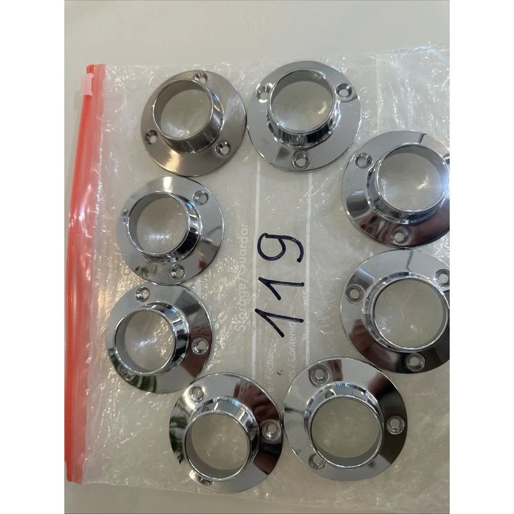 2 Stainless Steel Heavy Duty Closet Rod Holder,Shower Curtain Rod End D-34x70mm